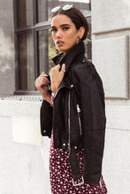 Load image into Gallery viewer, Avis Leather Moto Jacket
