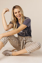 Load image into Gallery viewer, Lucy Paperbag Stripe Pants in Taupe