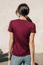 Load image into Gallery viewer, Essentials V Neck Tee in Berry