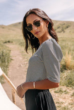 Load image into Gallery viewer, Madeline Striped Puff Shoulder Top