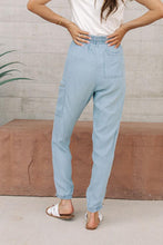 Load image into Gallery viewer, Zipper Cargo Joggers in Denim