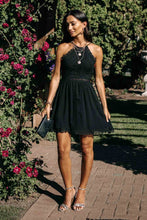 Load image into Gallery viewer, Hailey Lace Halter Dress in Black - FINAL SALE