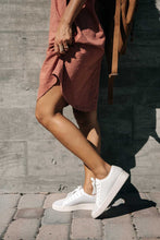 Load image into Gallery viewer, Braid Detail Midi T-Shirt Dress in Clay