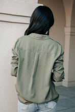 Load image into Gallery viewer, Lili Button Down Top in Olive - FINAL SALE