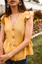 Load image into Gallery viewer, Venice Ruffle Top in Mustard - FINAL SALE