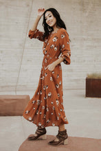 Load image into Gallery viewer, Ditsy Floral Midi Dress in Rust