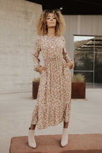 Load image into Gallery viewer, Ditsy Floral Midi Dress in Mocha