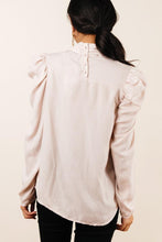 Load image into Gallery viewer, Eliza Tie Neck Blouse in Taupe