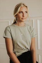 Load image into Gallery viewer, Selena Rolled Sleeve Tee in Sage