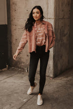 Load image into Gallery viewer, Acid Wash Denim Jacket in Wine