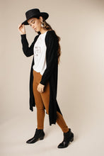 Load image into Gallery viewer, Duster Open Knit Cardigan in Black