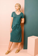 Load image into Gallery viewer, Staycation Side Knot Midi Dress in Teal
