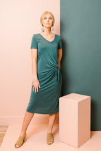 Load image into Gallery viewer, Staycation Side Knot Midi Dress in Teal
