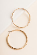 Load image into Gallery viewer, Textured Large Hoop Earrings in Cream

