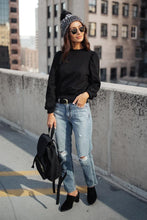 Load image into Gallery viewer, Mick Puff Shoulder Sweatshirt in Black

