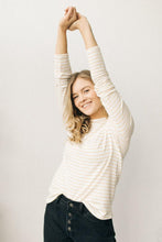 Load image into Gallery viewer, Nikki Long Sleeve Striped Crew Neck Top in Mustard-FINAL SALE
