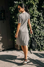Load image into Gallery viewer, Ruched Side Dress in Grey

