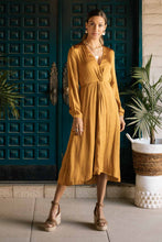 Load image into Gallery viewer, Serene Twist Front Dress in Mustard
