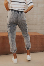 Load image into Gallery viewer, Luna Denim Cargo Joggers in Medium Wash
