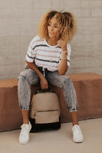 Load image into Gallery viewer, Moonstone Striped Tee in Neutral Grey
