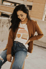 Load image into Gallery viewer, Kourtney Zipper Sweatshirt in Camel
